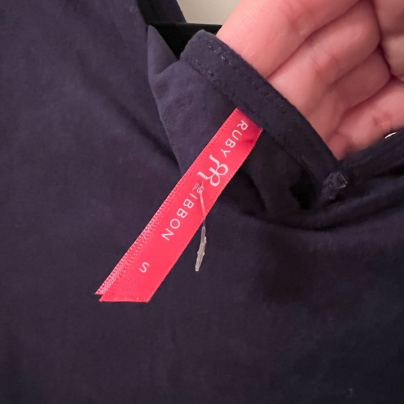 Small Ruby Ribbon (feels like suede)  Navy Blue Dress- with pockets! - Picture 4 of 9